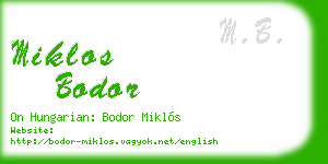 miklos bodor business card